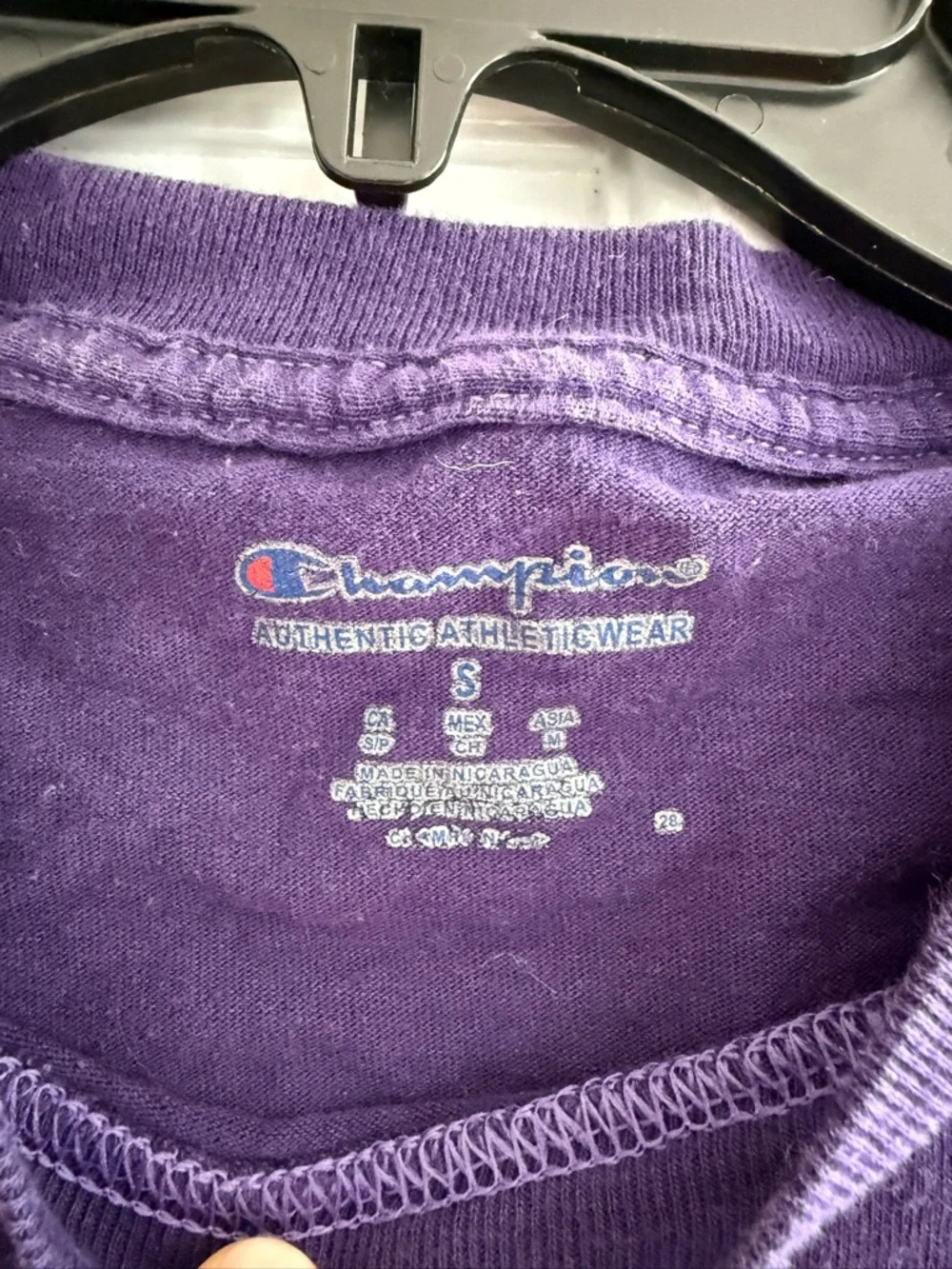 Champion Purple Crewneck Tee with Embroidered Logo - Picture 2 of 3